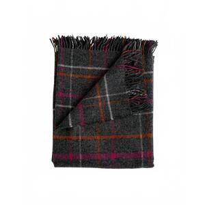 NEW EVANGELINE merino lambswool throw - 54"x72" in ledge plaid multi